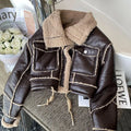 Kurze Lederjacke aus Lammleder