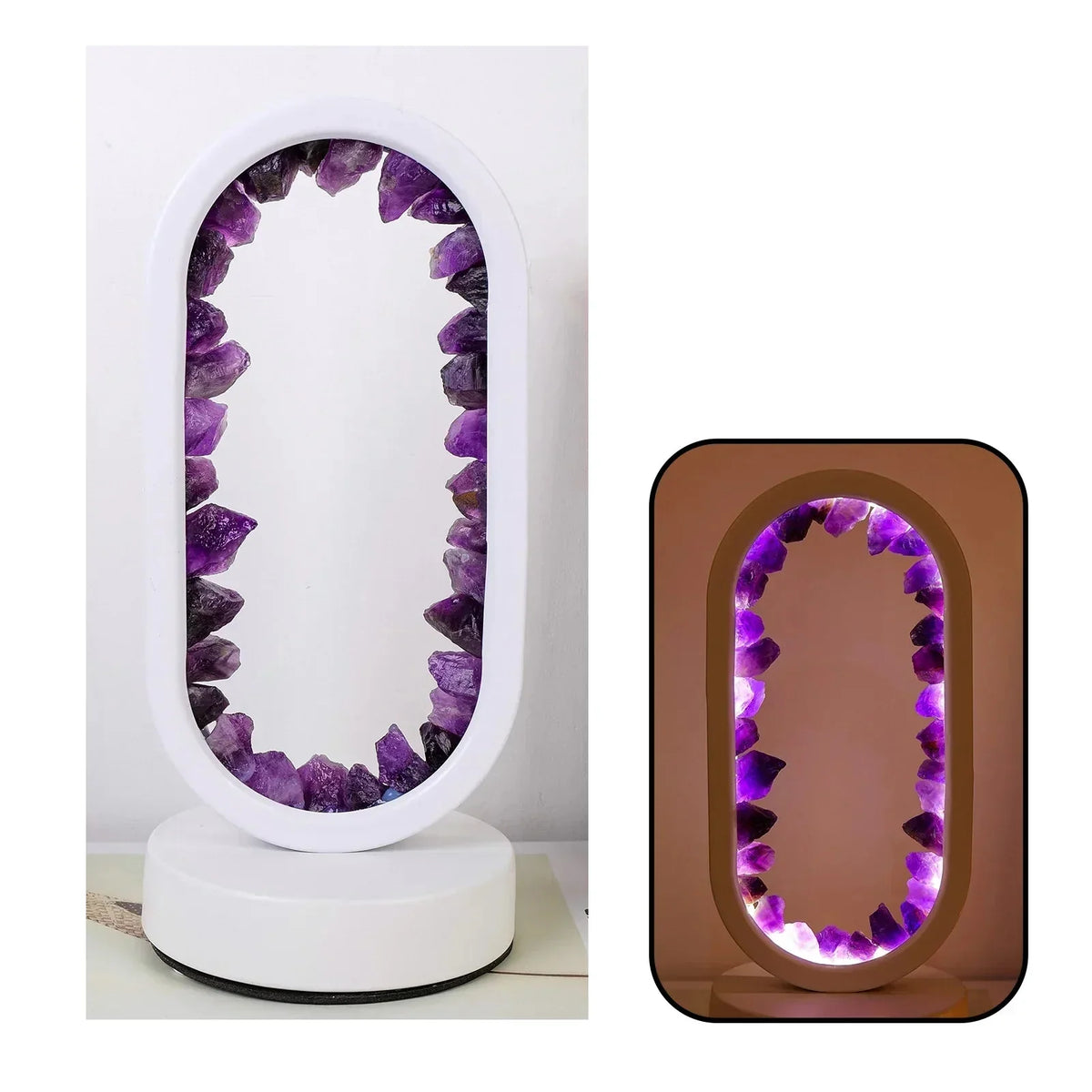 Elegante Amethyst-Kristalllampe: Ambient LED-Beleuchtung zur Entspannung