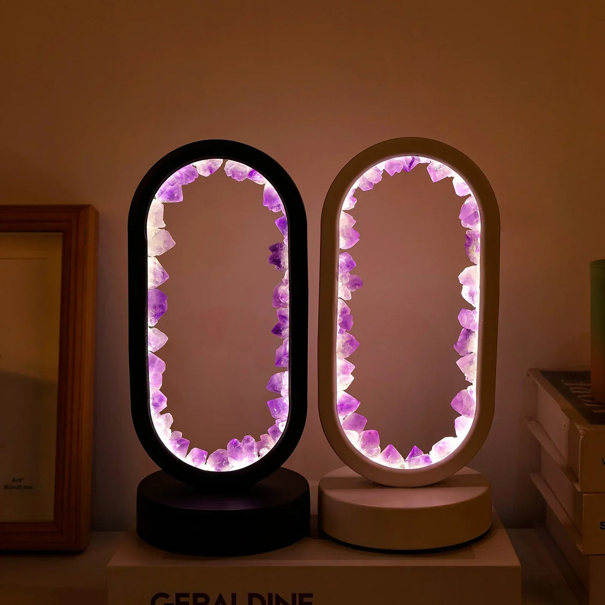 Elegante Amethyst-Kristalllampe: Ambient LED-Beleuchtung zur Entspannung