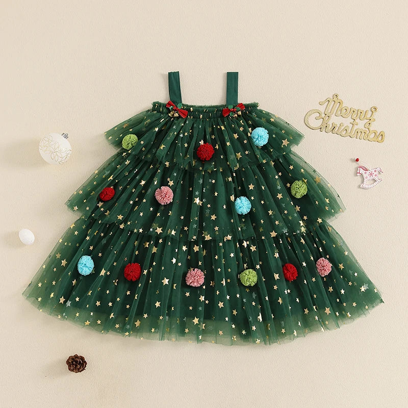 Weihnachtsbaum Kleid für Mädchen: Festlicher Charme