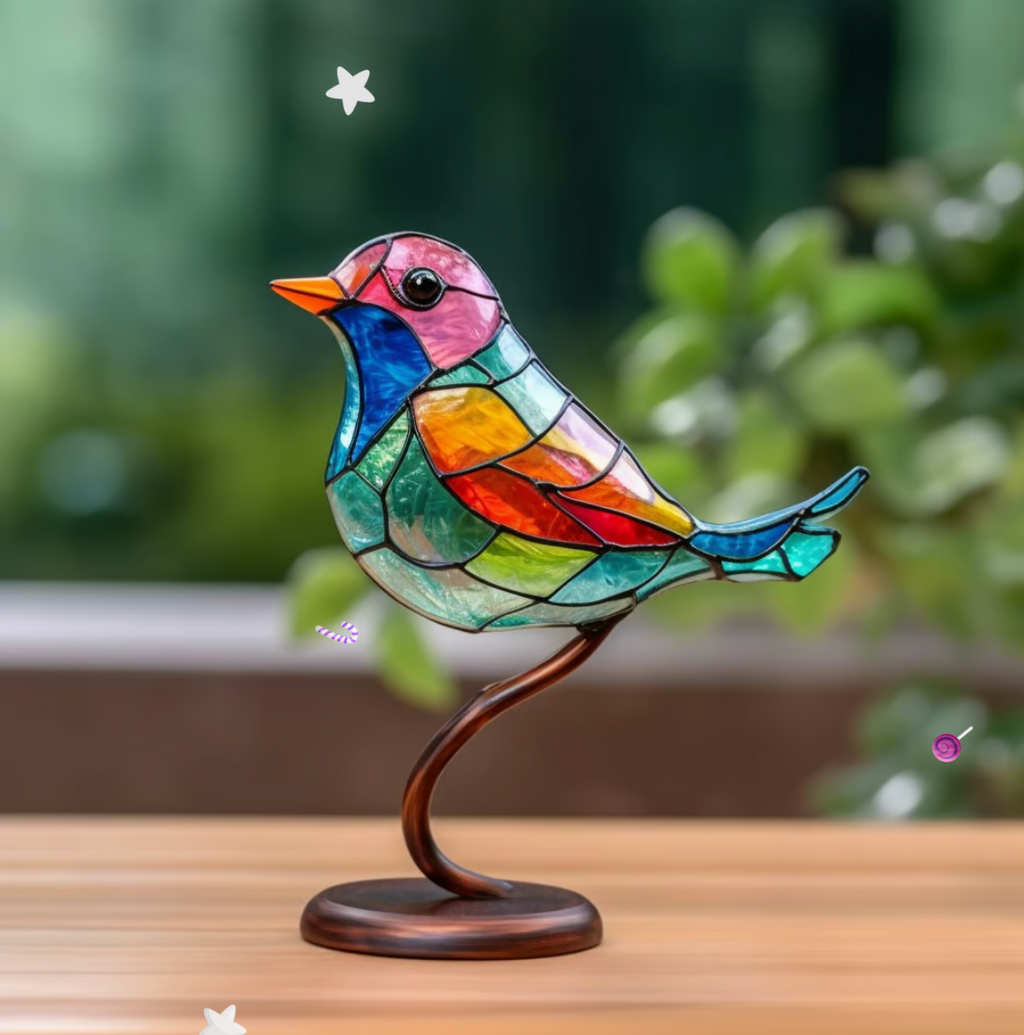 Fröhliche Vogelgruppe: Bunte Dekoration