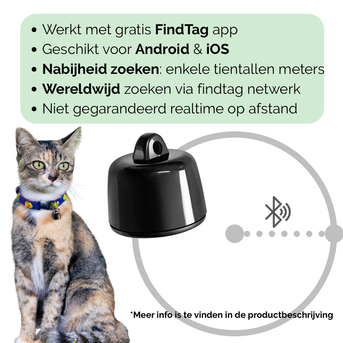 PetTrace Mini Tracker – Bluetooth-Ortungsgerät für Katzen, Hunde sowie kleine Haustiere