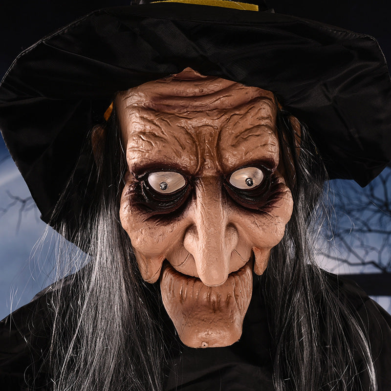 Hängende Hexenpuppe – Gruselige Halloween-Dekoration mit Licht sowie Sound