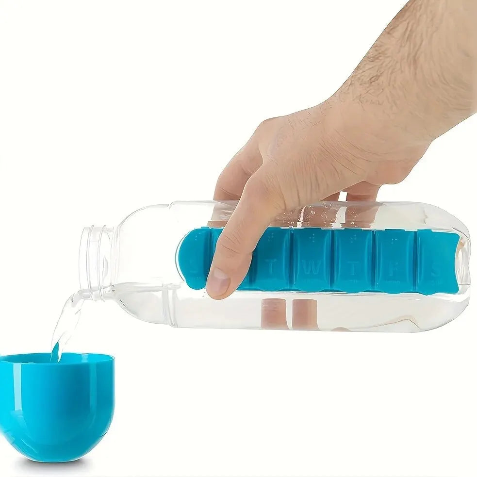 VitaBottle – Tragbare Wasserflasche inklusive integriertem Pillenfach