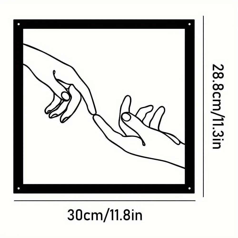 Verbundene Hände Metall-Wanddekoration – Minimalistisch sowie Verbindend