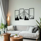 Majestätische Berge Wanddekoration: Vierteilige Kunstset