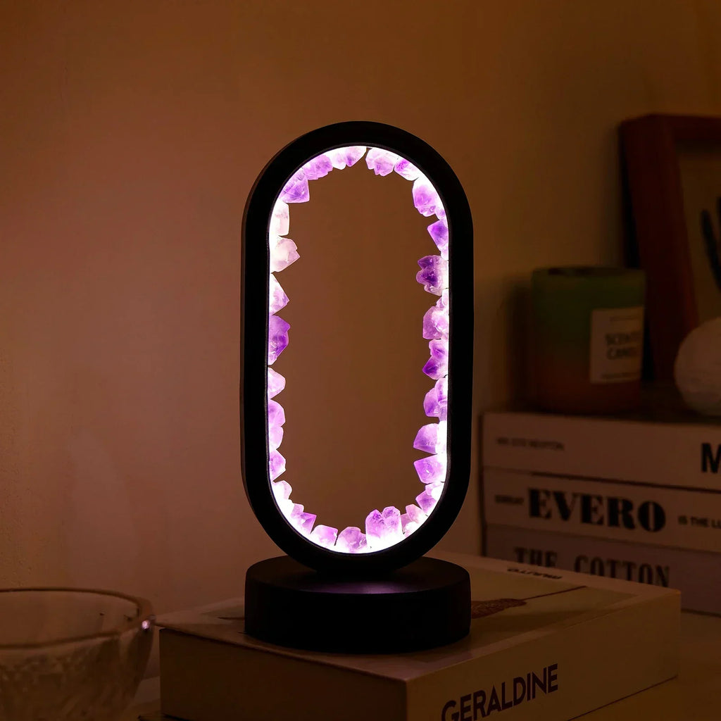 Elegante Amethyst-Kristalllampe: Ambient LED-Beleuchtung zur Entspannung