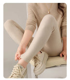 Strick-Kaschmir-Leggings inklusive Hoher Taille – Feinstrick Damenleggings in Neutralen Farbtönen