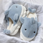 Flauschige Wal Pantoffeln – Kuscheliger Unisex Komfort