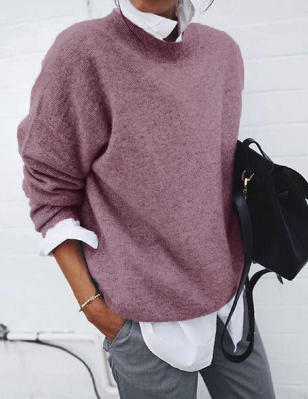 Damen Strickpullover mit Rundhalsausschnitt