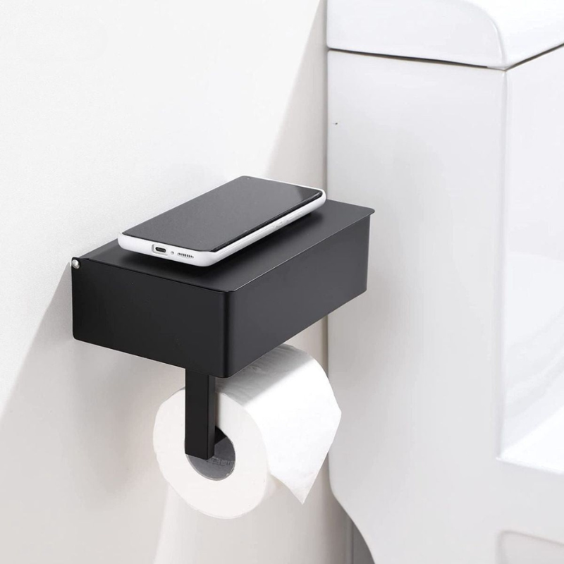 SteelSmart Toilettenpapierhalter – Luxuriöses Design inklusive Praktischem Aufbewahrungsfach