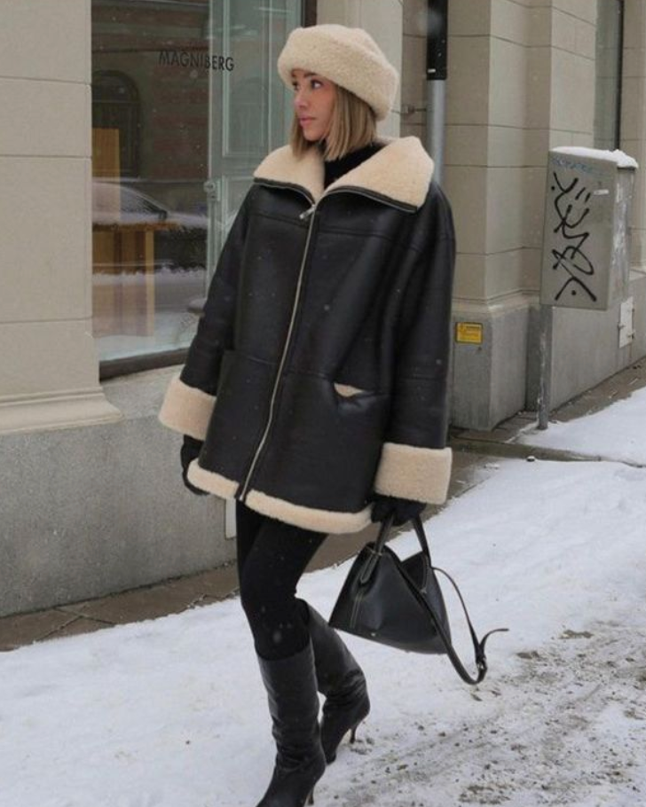 Modische Lederjacke mit zeitloser Optik