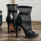 Stiefel mit Stiletto-Absatz und Peeptoe