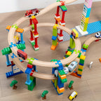 Set von 7-14 Bunt Holzgleisadaptern: Verstellbare Verbinder für den Modellbau