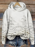Gemütlicher Kapuzenpullover mit floralem Muster