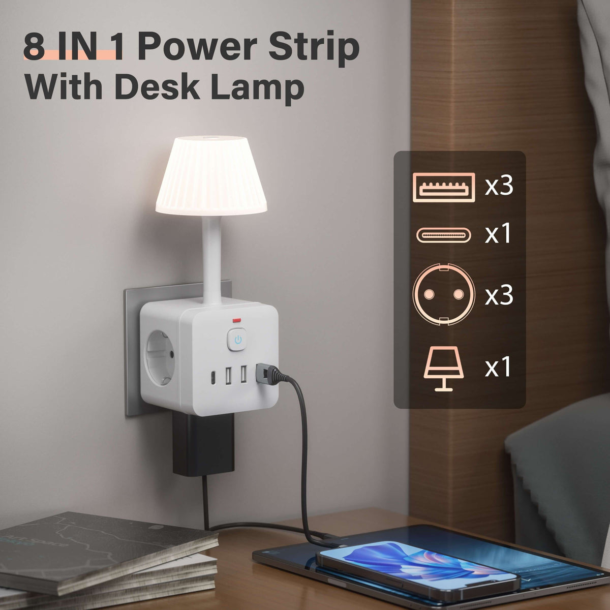 Smart 8-in-1 Nachtlampe – Für Smarte Lösungen sowie Beleuchtung