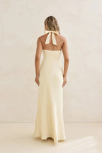 Charm – Satin-Maxikleid mit Neckholder