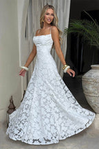 Rückenfreies Maxikleid in Weiß