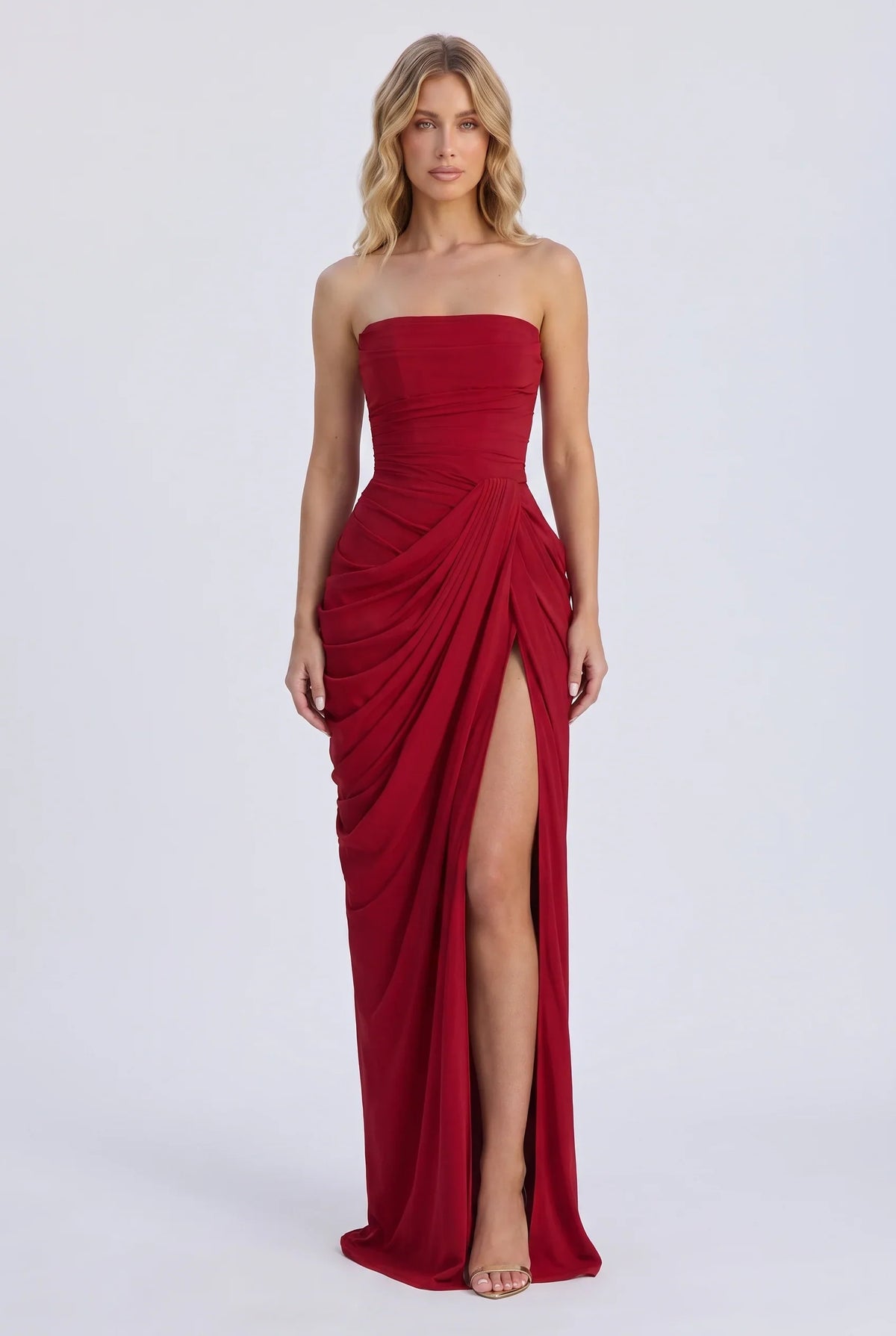 Splitted – Spitzen-Maxikleid mit Beinschlitz und Korsett-Schnürung