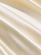 Damen Satin-Maxikleid mit Chiffon-Cape
