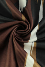 Trägerloses Maxikleid mit Druck in Braun