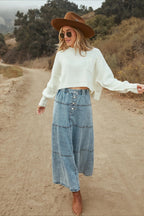 Rock mit A-Linie und Denim in Blau