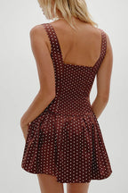 Minikleid mit Punktemuster und Spitze