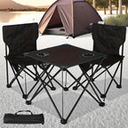 Klappbarer Outdoor Tisch- sowie Stuhlset – Tragbar für Camping & BBQ