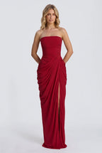 Splitted – Spitzen-Maxikleid mit Beinschlitz und Korsett-Schnürung