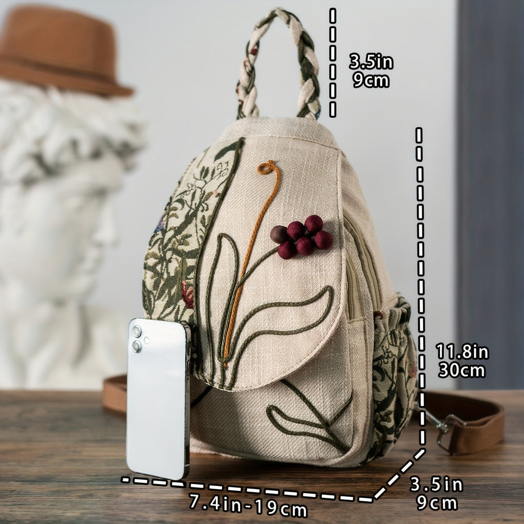EthnoCharm Stickerei Rucksack – Künstlerisch und Funktional