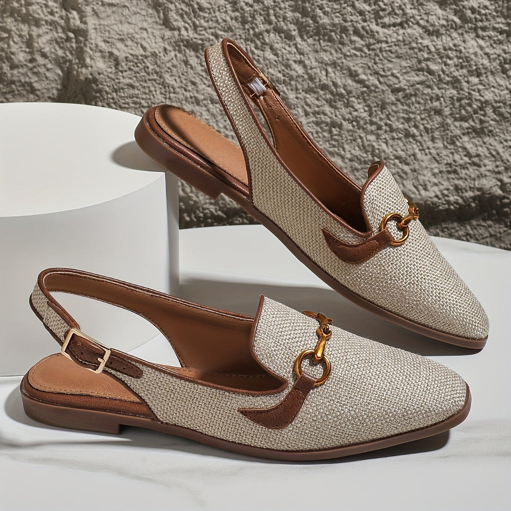 Damen Sandalen mit Metallverschluss – Elegant und Komfortabel mit Quadratzehen
