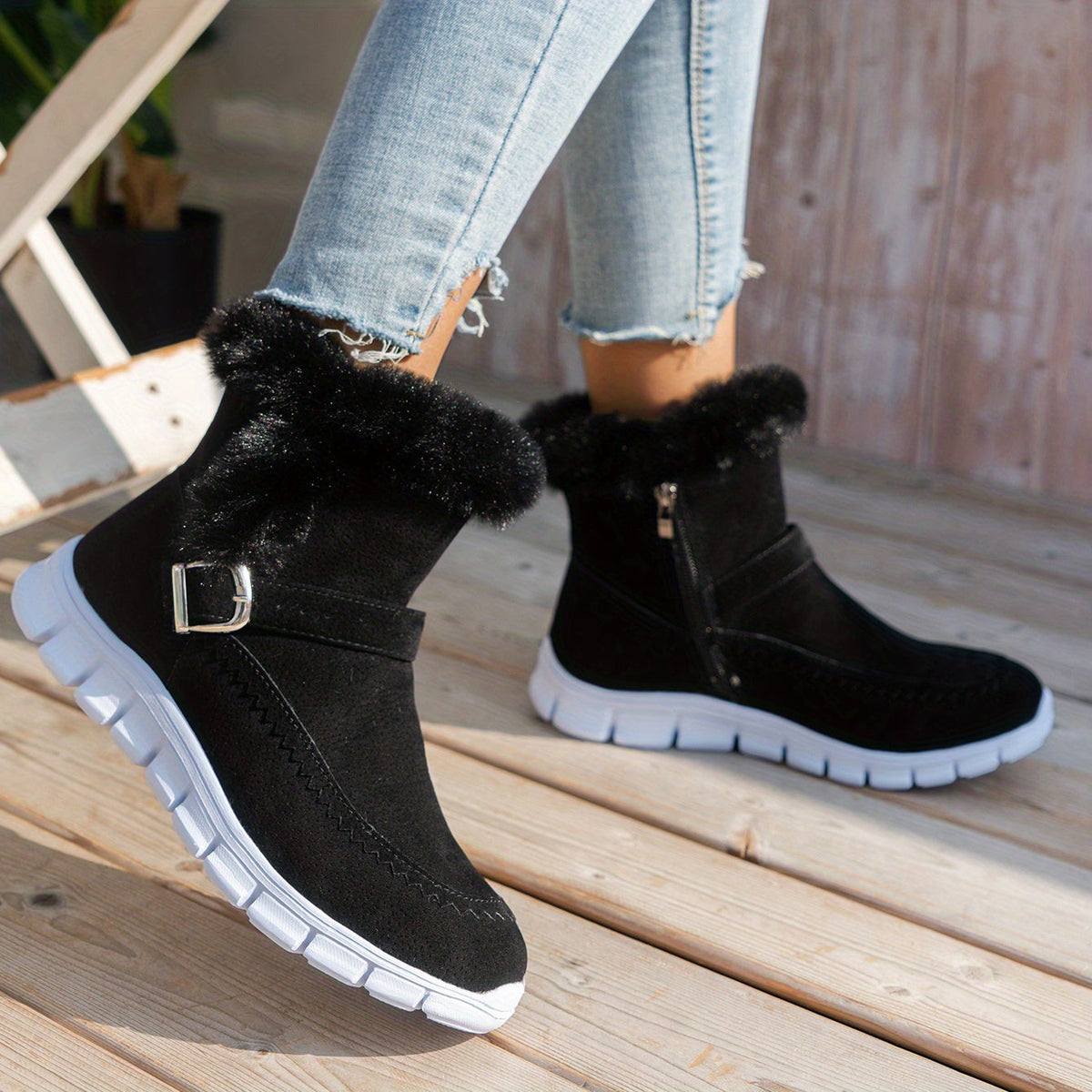 Warme Samt-Schneestiefel für Damen – Komfortabel und Elegant