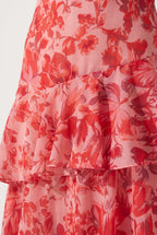 Maxikleid mit Rüschen und Volants