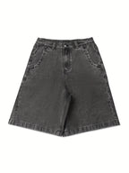 Lässige Bermuda-Denim-Shorts – Lockere Passform inklusive Stilvollen Blumenstickereien