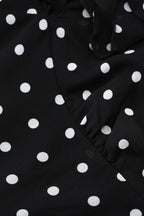 Figurbetontes Minikleid mit V-Ausschnitt, Punktemuster und Netzdetails