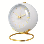 Nordic Silent Desk Clock: Leuchtende Zeiger & Metallrahmen