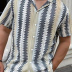 Herren Sommer Lässig Kurzarmshirt – Gewebter Stoff für einen Frischen Look