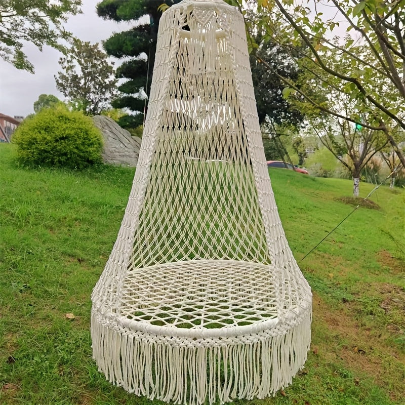 BohoSwing Handgewebter Hängesessel – Entspannte Boho-Vibes