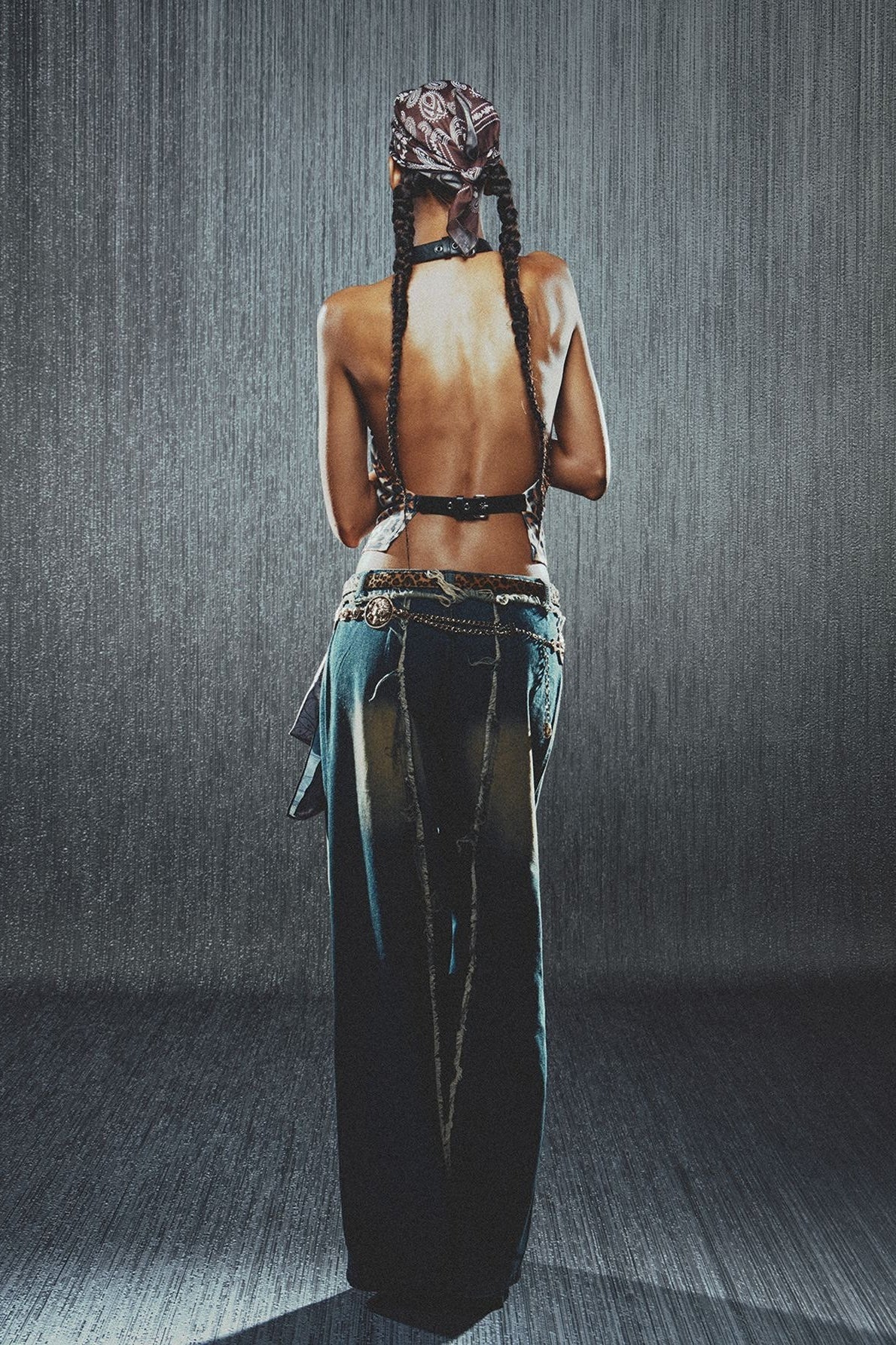 Jeans mit geradem Schnitt und niedriger Taille in Blau