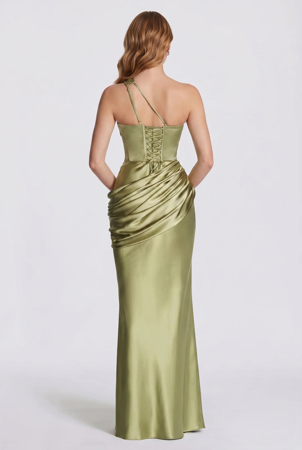 Twisted – Satin-Maxikleid mit Cut-outs
