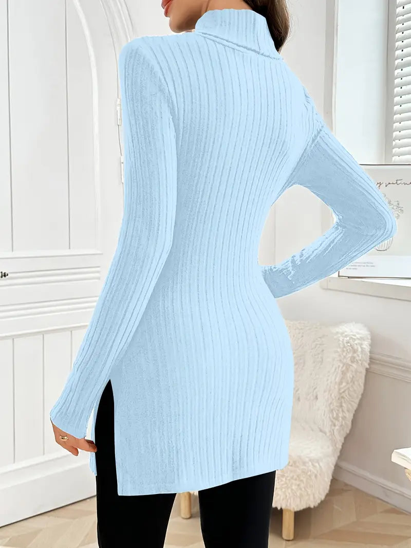 Eleganter Langärmeliger Pullover Mit Schmaler Passform Für Den Herbst
