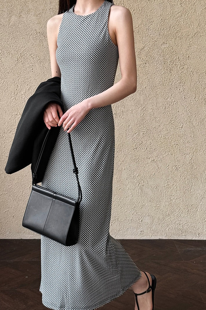 Ärmelloses Maxikleid in Grau