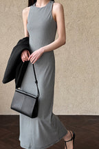 Ärmelloses Maxikleid in Grau