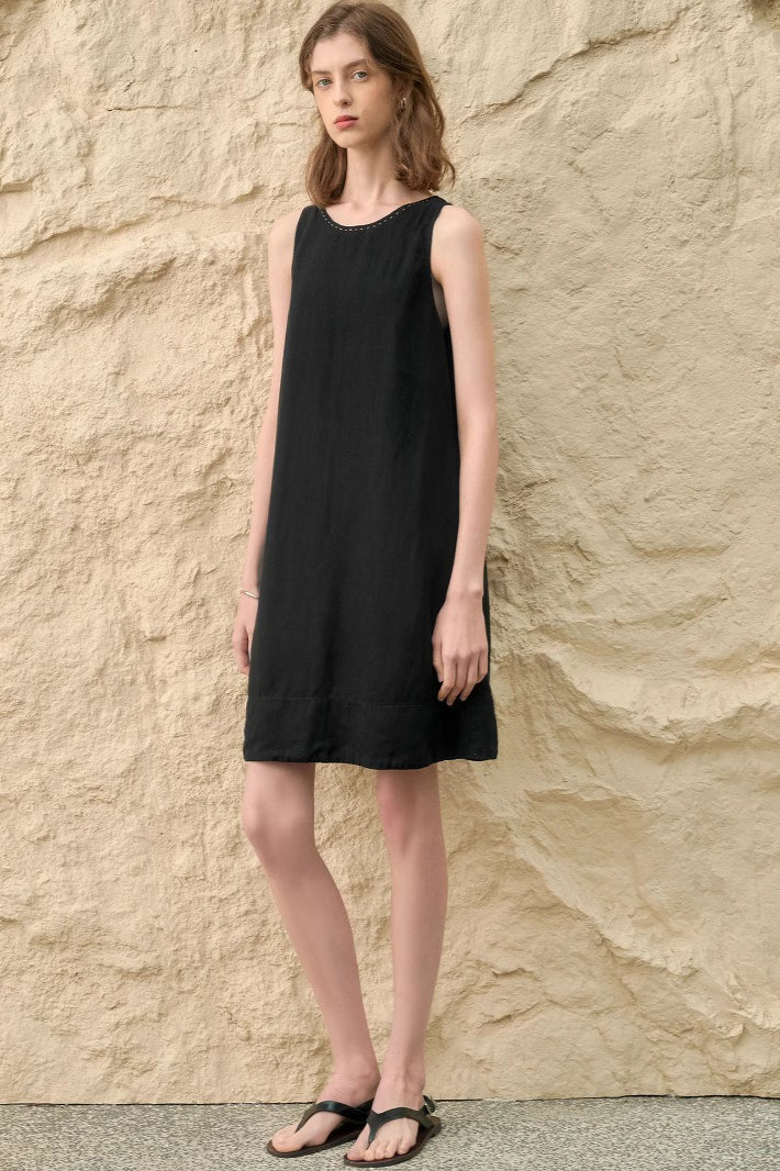 Midikleid mit Leinen