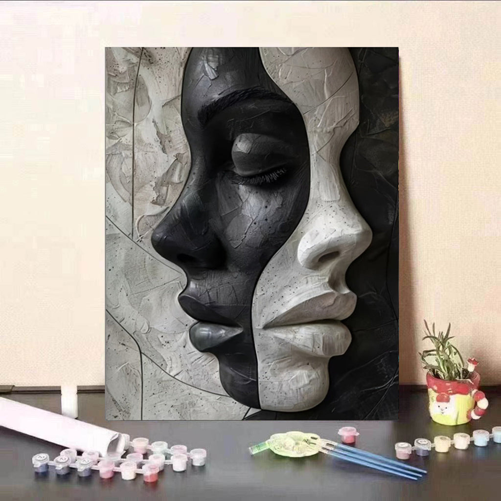 Abstraktes Weibliches 3D-Porträt: DIY Leinwand-Set für Kunstliebhaber