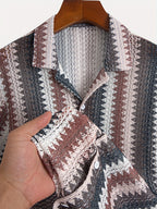 Herren Sommer Lässig Kurzarmshirt – Gewebter Stoff für einen Frischen Look
