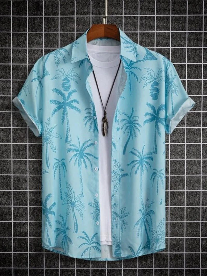 TropicWave Palmprint Hemd – Frisch und Elegant für Herren