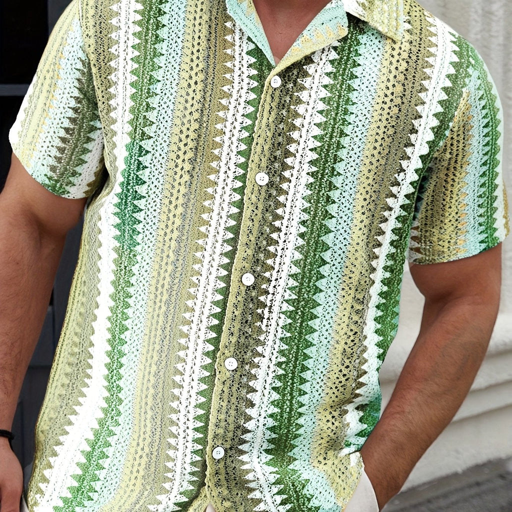 Herren Sommer Lässig Kurzarmshirt – Gewebter Stoff für einen Frischen Look