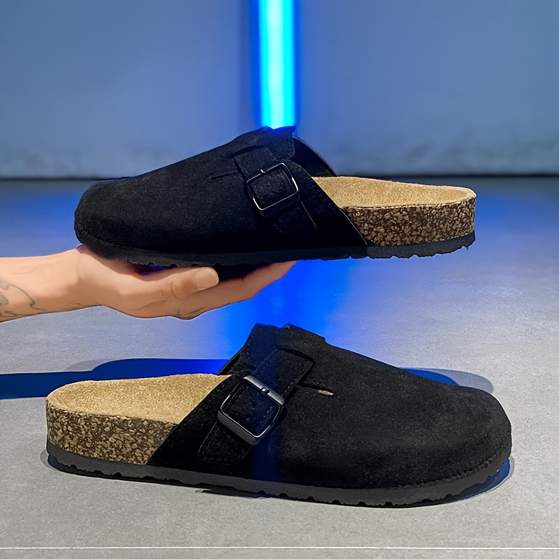 Unisex Slip-On Kunstsuede Mules – Leicht und Bequem mit Korksohle