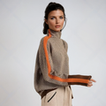 Gestreifter Rollkragenpullover